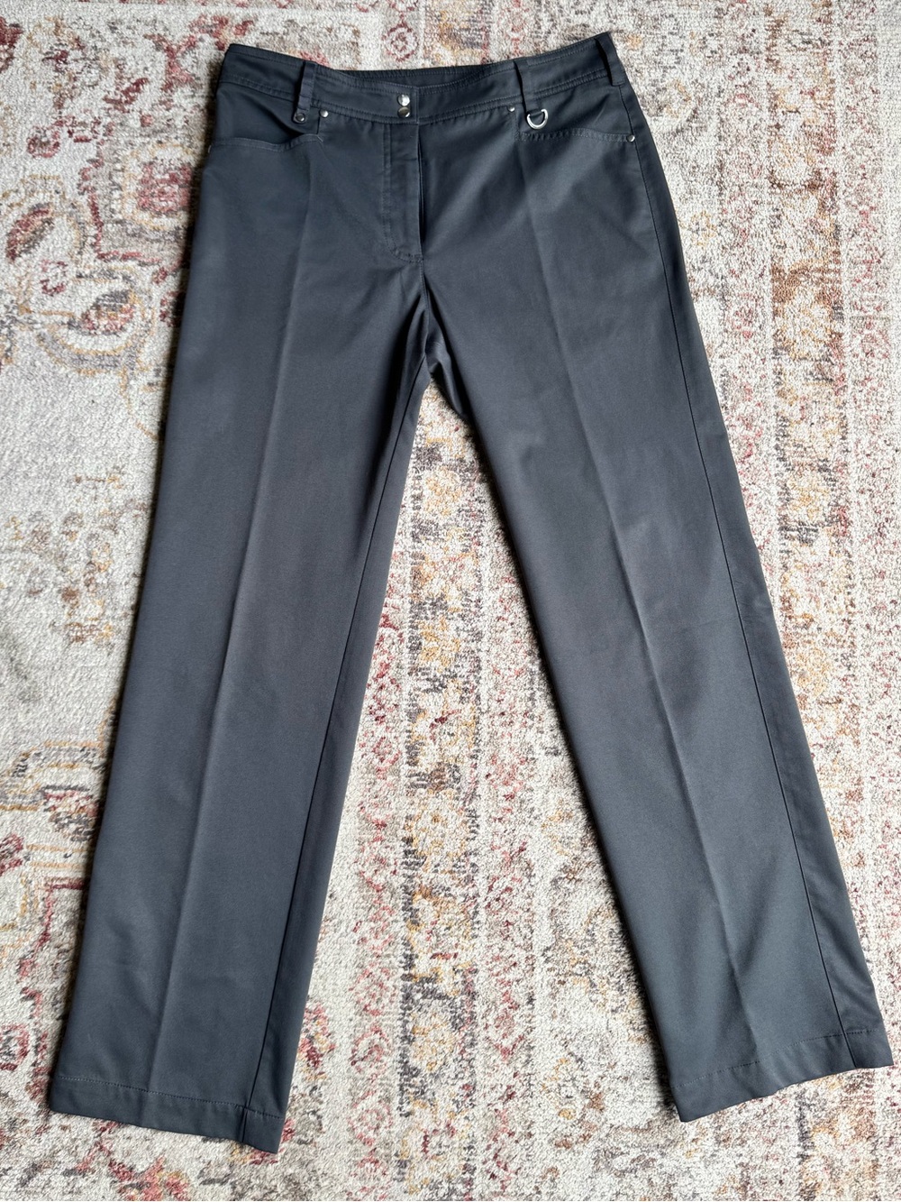 Gg Blue Women’s Gray Straight Leg Golf Pants Size 10 Lightweight